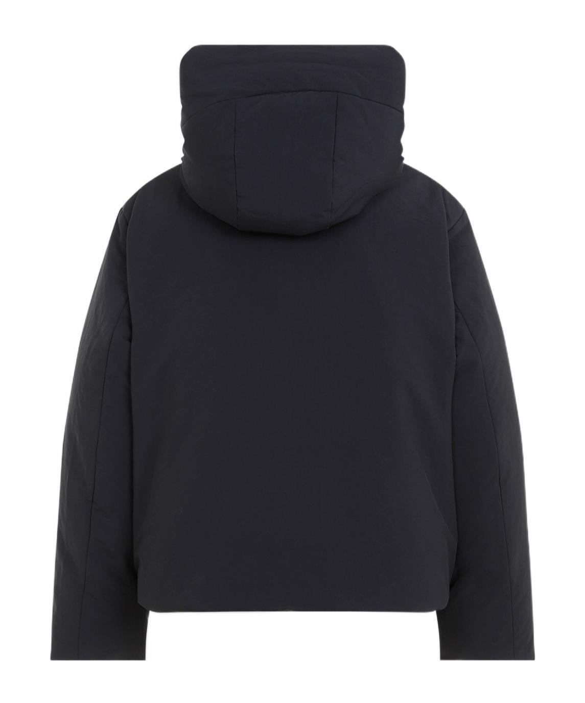 JIL SANDER Black Hooded Down Jacket In 001 Black Product Image