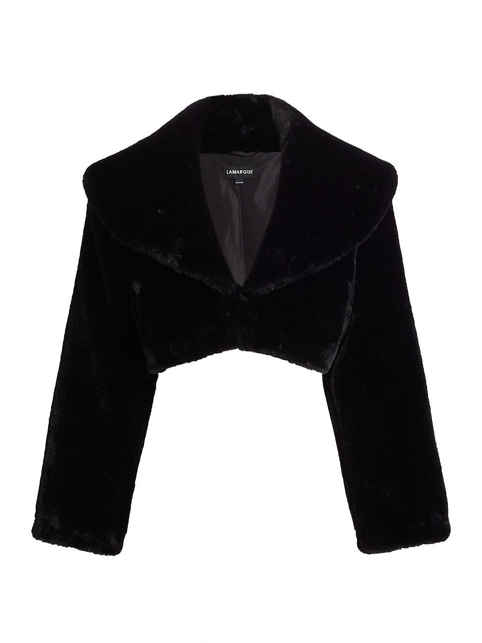 Danika Cropped Faux Fur Jacket Product Image