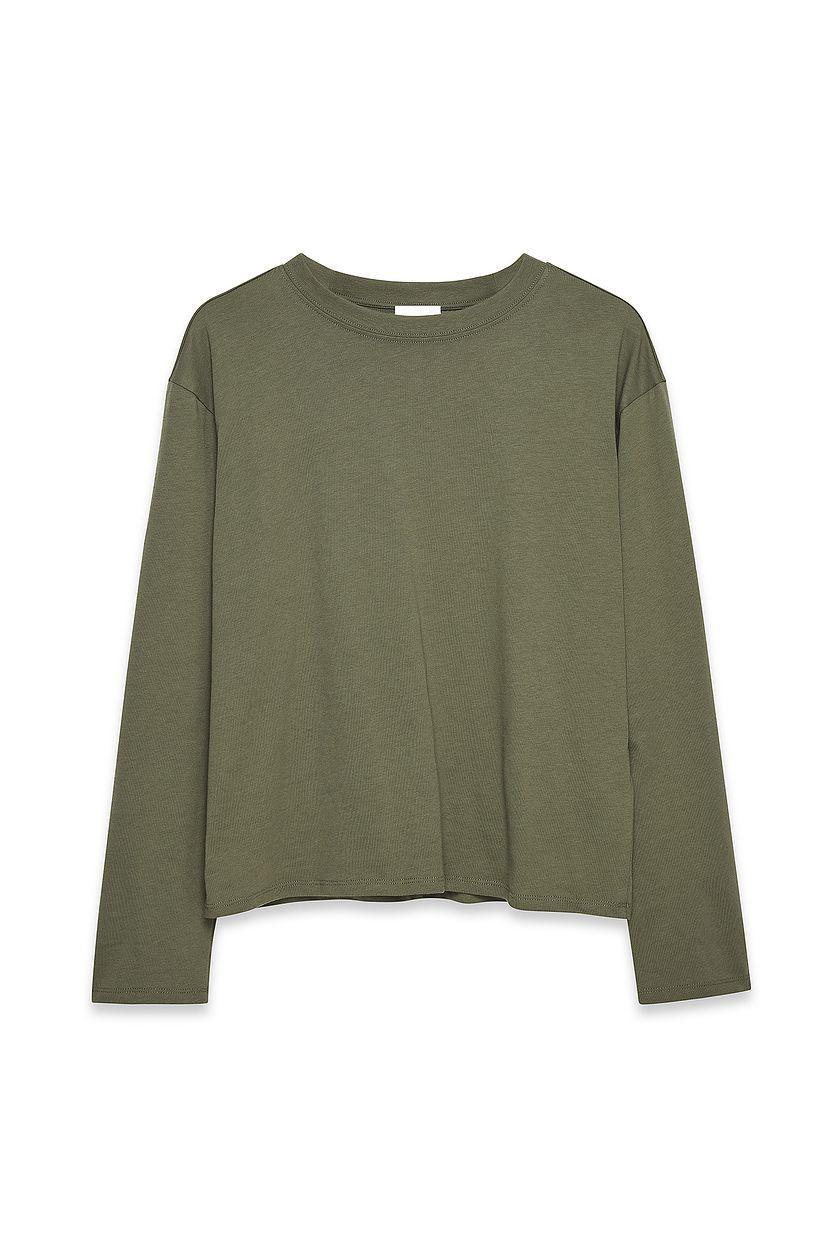Oversized Long Sleeved Top Green Product Image