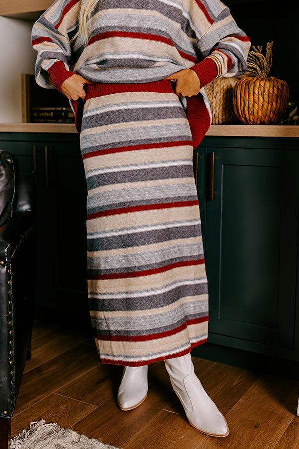 Mulled Wine Stripe Sweater Skirt Curves Product Image