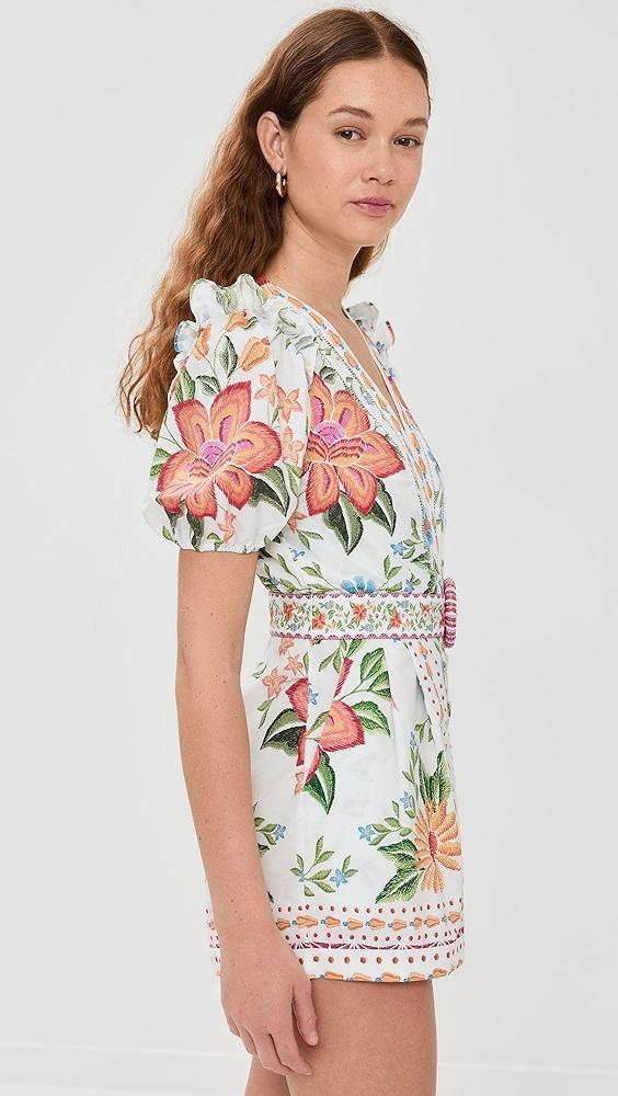 FARM Rio Bloom Garden Off White Romper | Shopbop Product Image