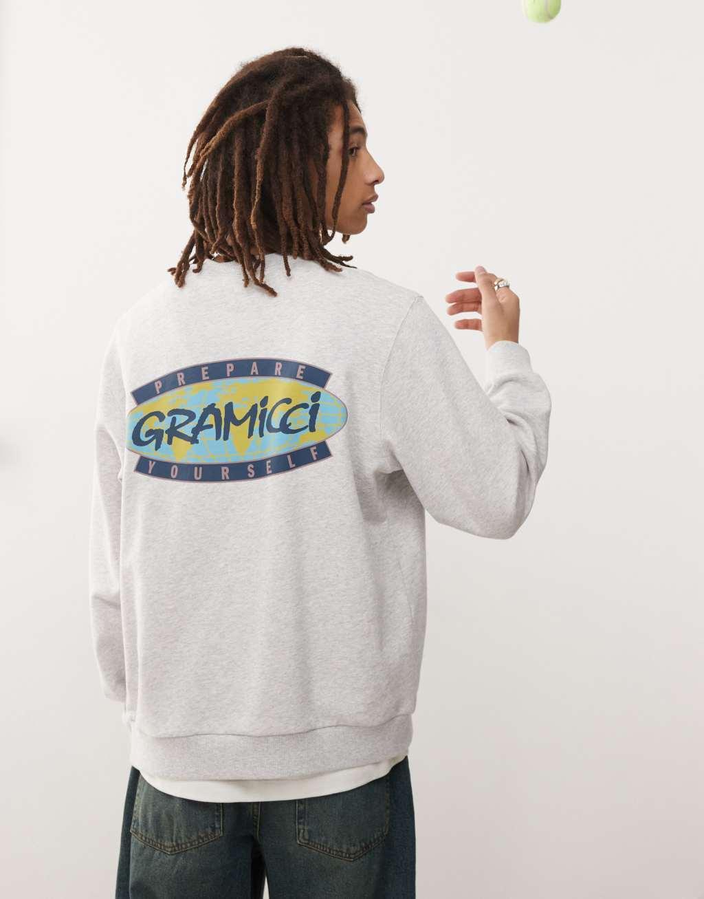 Gramicci prepare yourself graphic sweatshirt in gray heather  Product Image