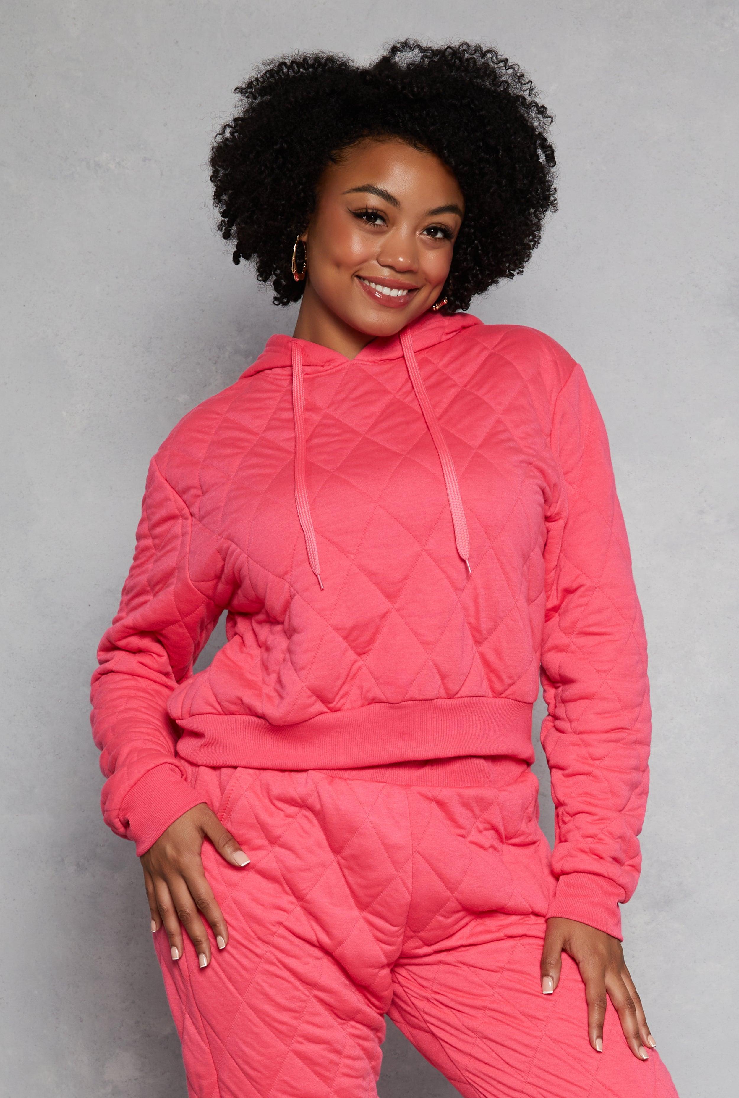 Womens Plus Size Quilted Hoodie Product Image