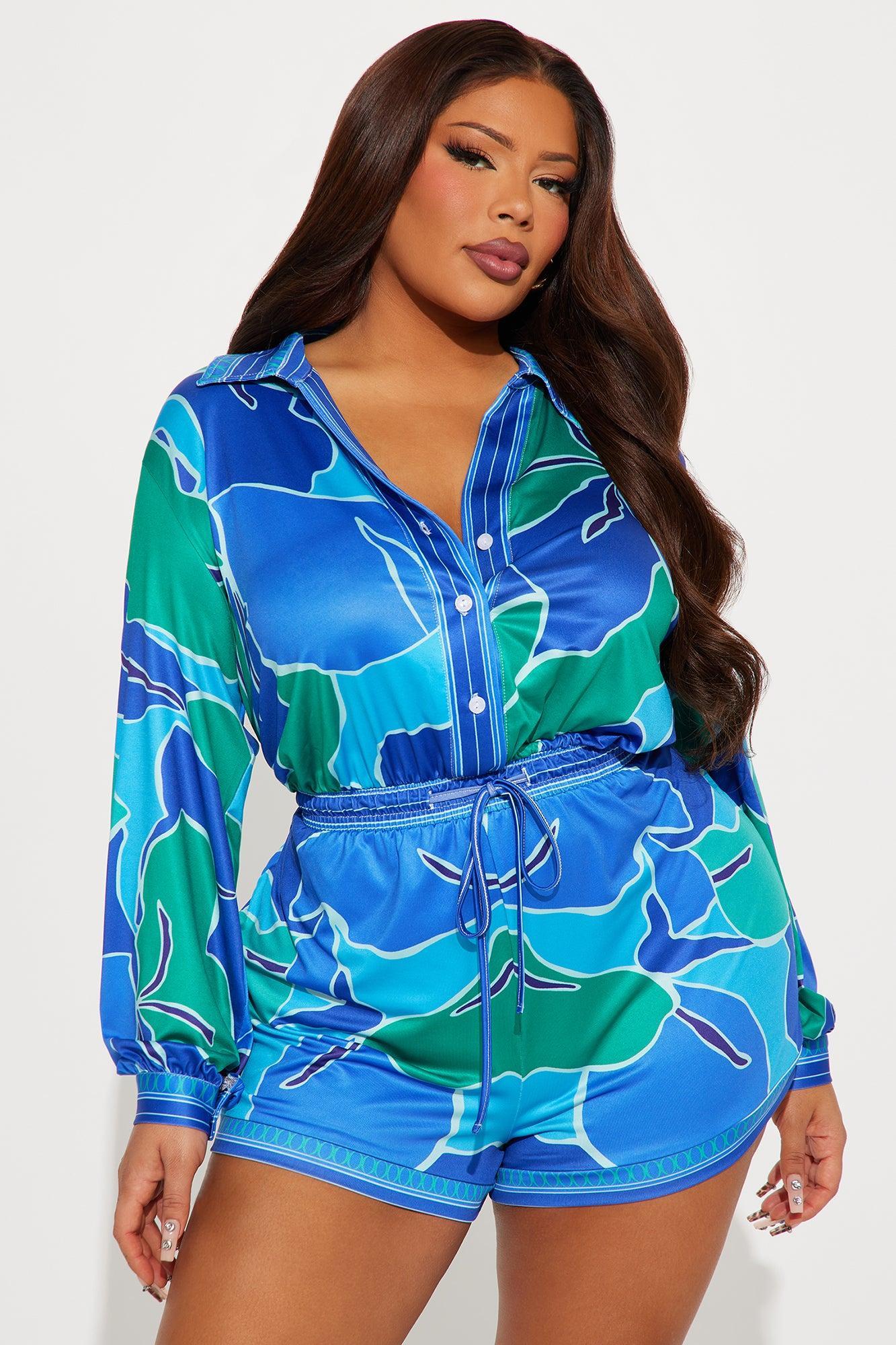 More Than Ever Romper - Blue/combo Product Image