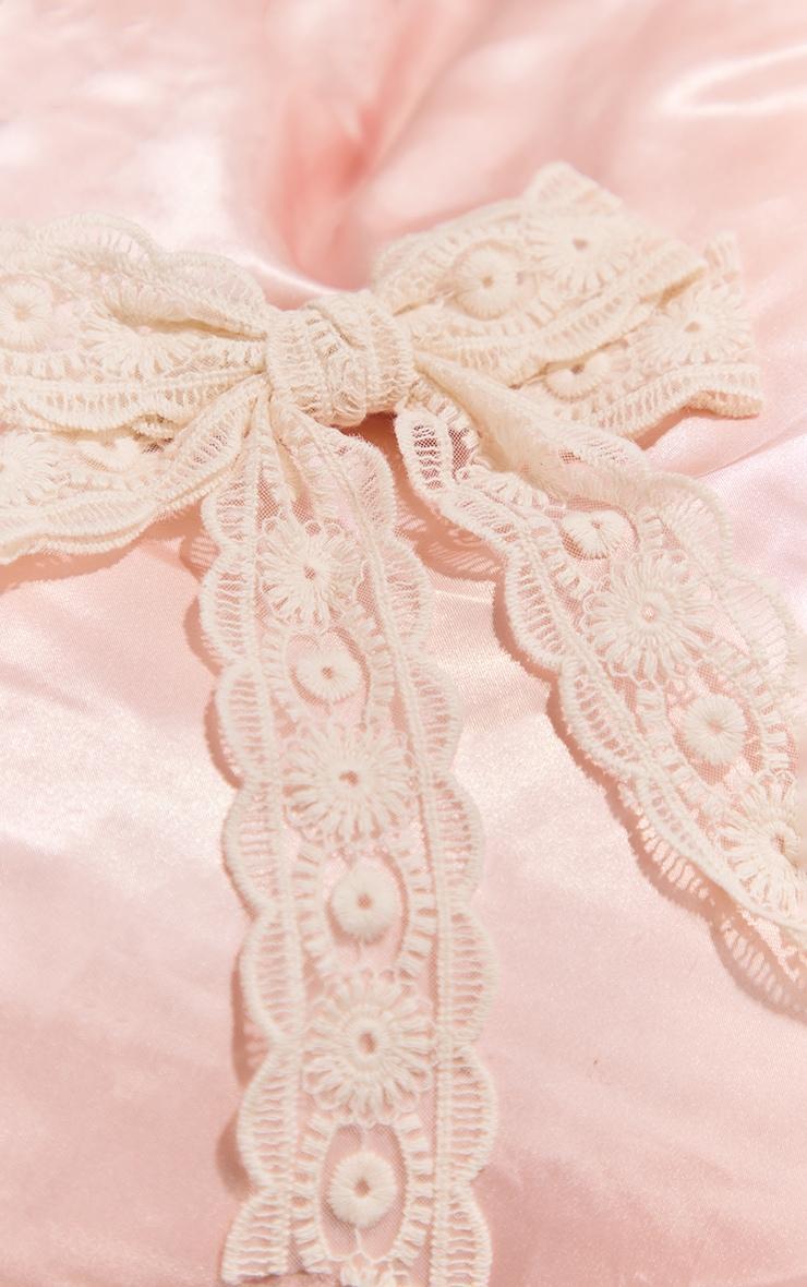 Cream Lace Bow Hair Clip Product Image