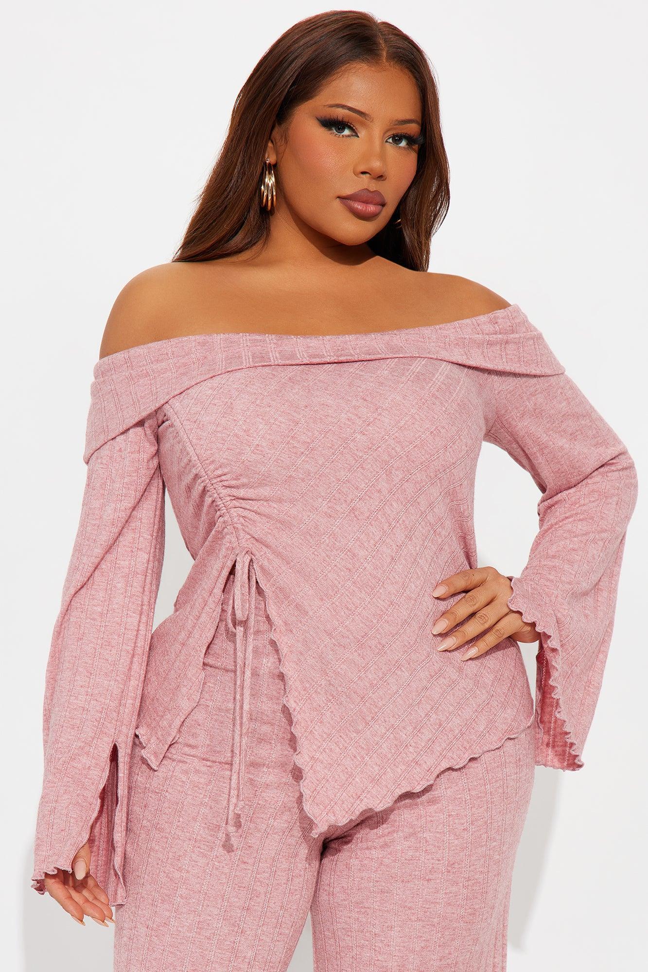 Kaia Off Shoulder Pant Set - Mauve Female Product Image