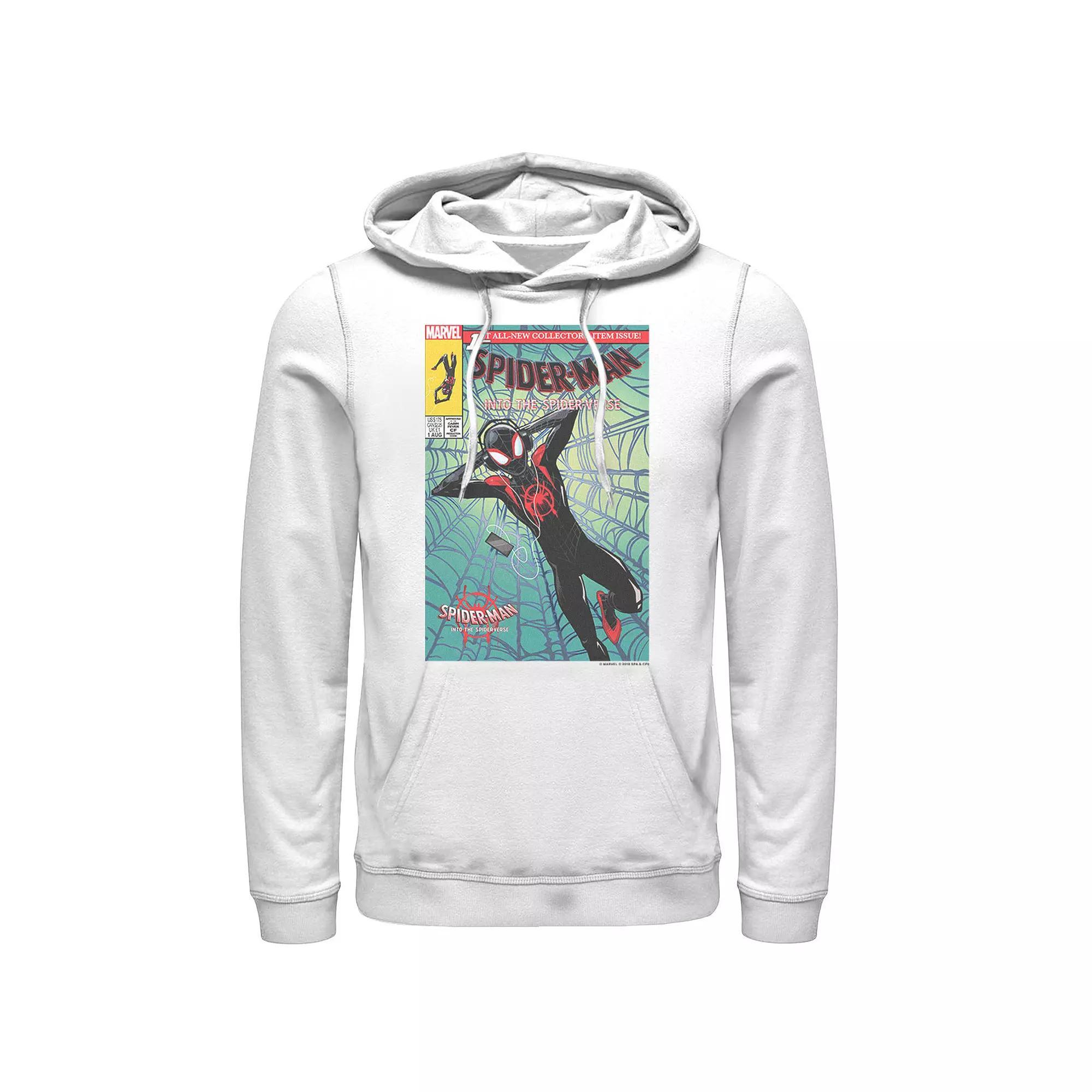 Men's Marvel Spiderverse Collectors Comic Cover Graphic Hoodie, Size: XXL, White Product Image