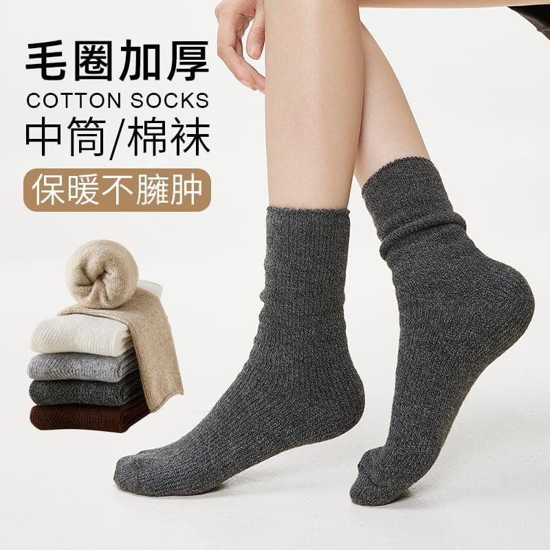 Plain Ribbed Socks / Set Product Image