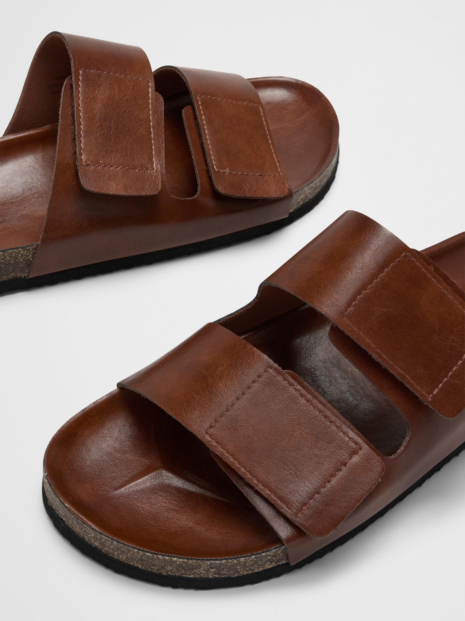 Vegan Leather Double Strap Sandal Product Image