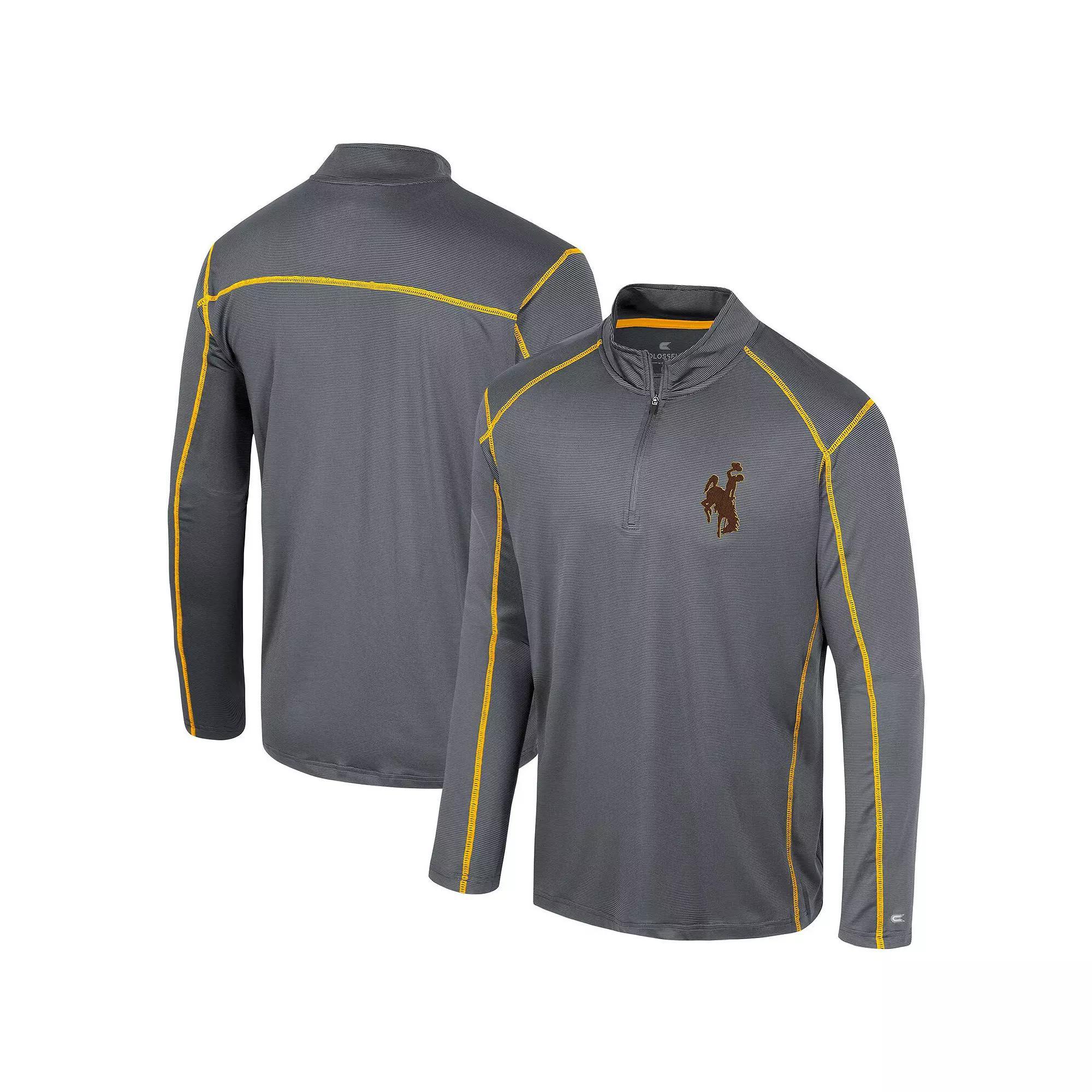 Men's Colosseum Black Wyoming Cowboys Cameron Quarter-Zip Windshirt, Size: Medium, Wyo Black Product Image