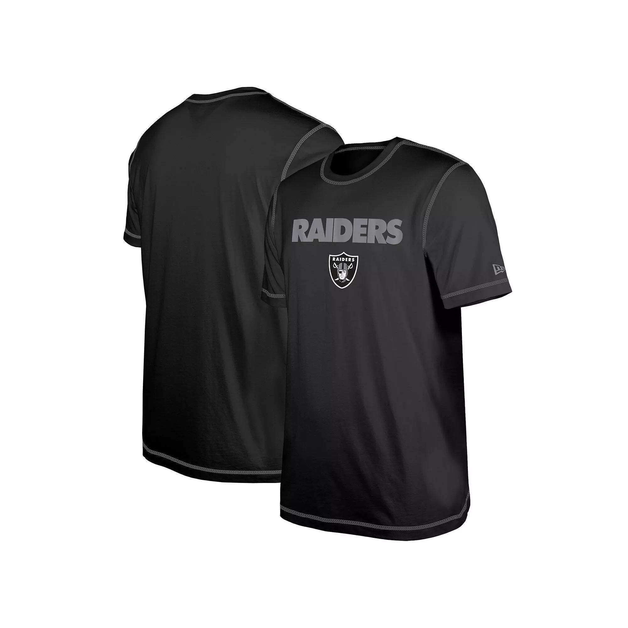 Men's New Era Black Las Vegas Raiders Third Down Puff Print T-Shirt,  Product Image