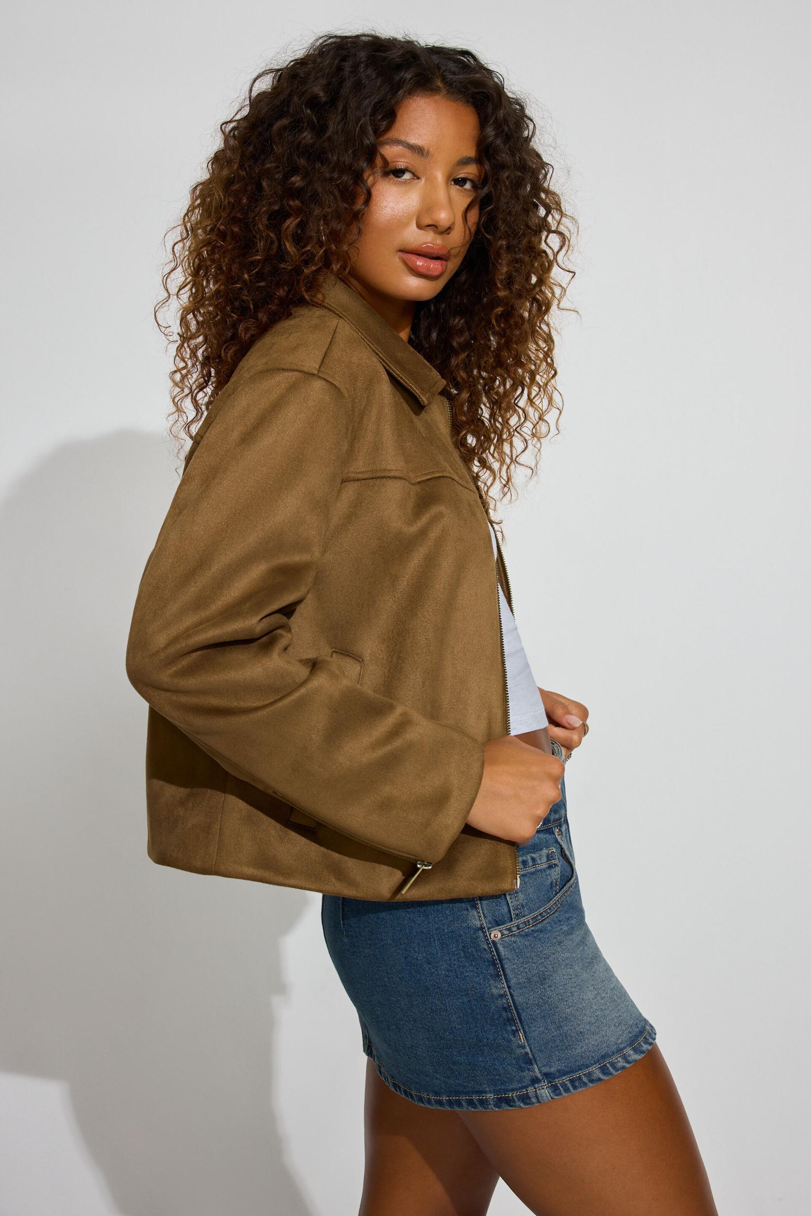 Oversized Suede Worker Jacket Product Image