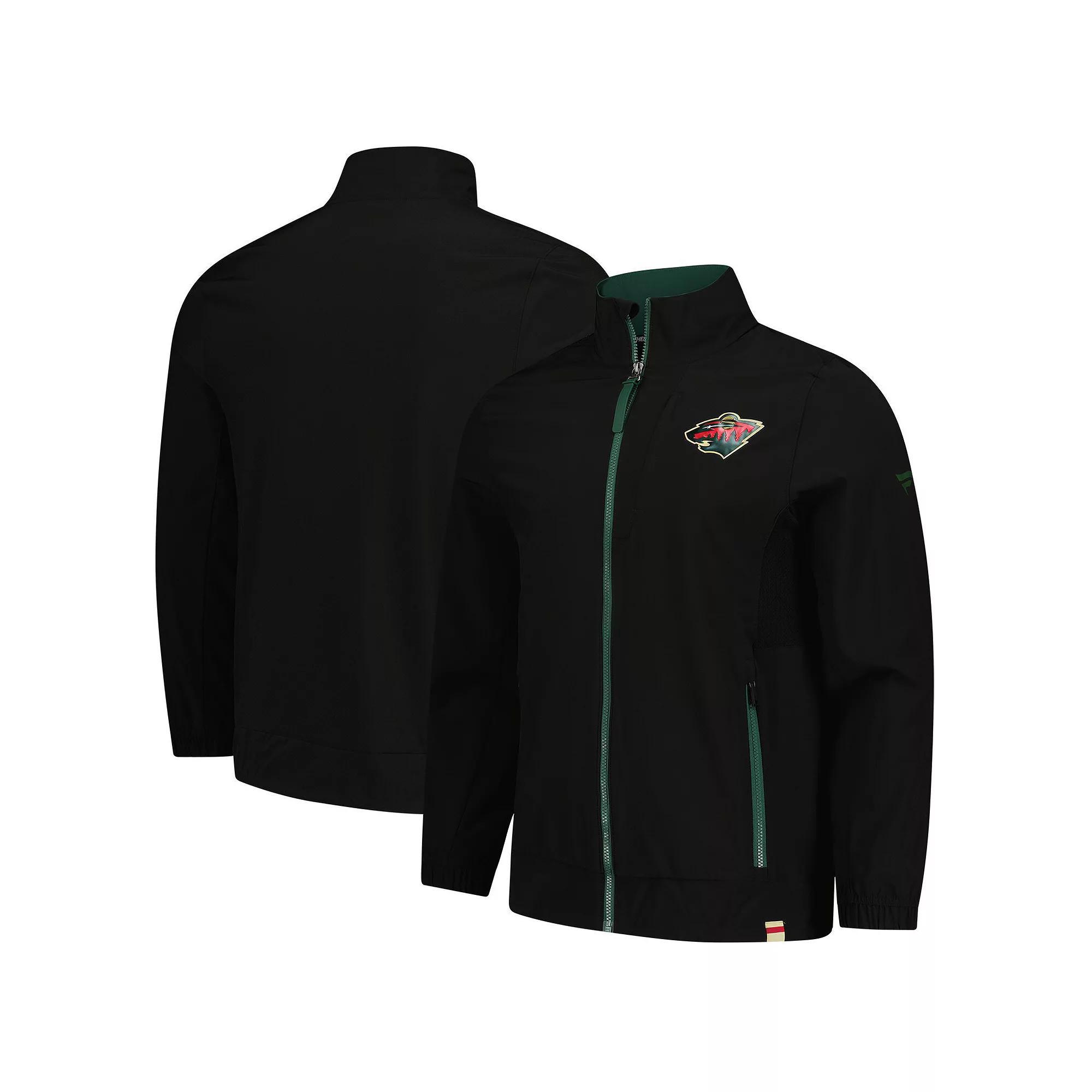Men's Fanatics  Black Minnesota Wild Authentic Pro Rink Coaches Full-Zip Jacket, Size: Medium Product Image