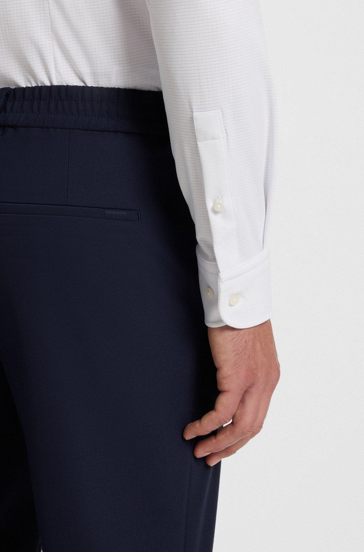 Slim-fit shirt in textured performance-stretch jersey Product Image