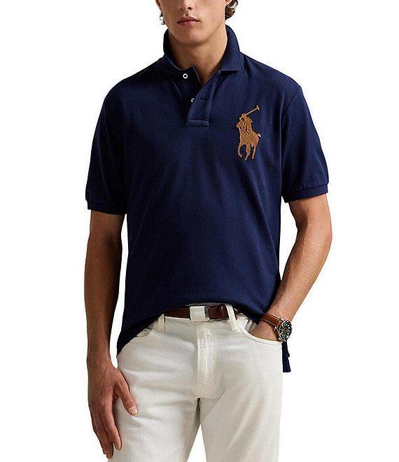 Polo Ralph Lauren Classic Fit Leather-Pony Mesh Short Sleeve Polo Shirt Product Image