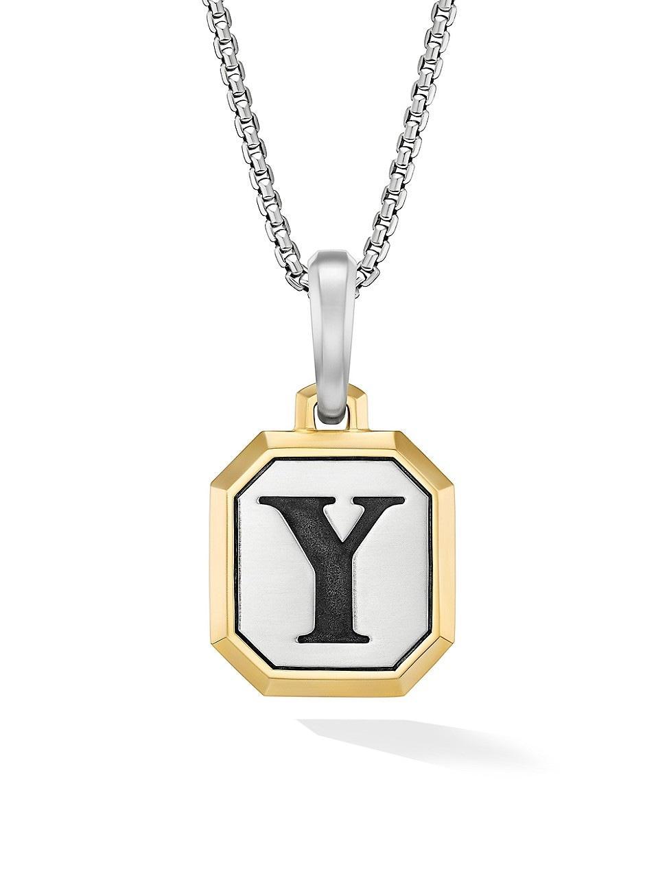 Mens Initial Amulet in Sterling Silver Product Image