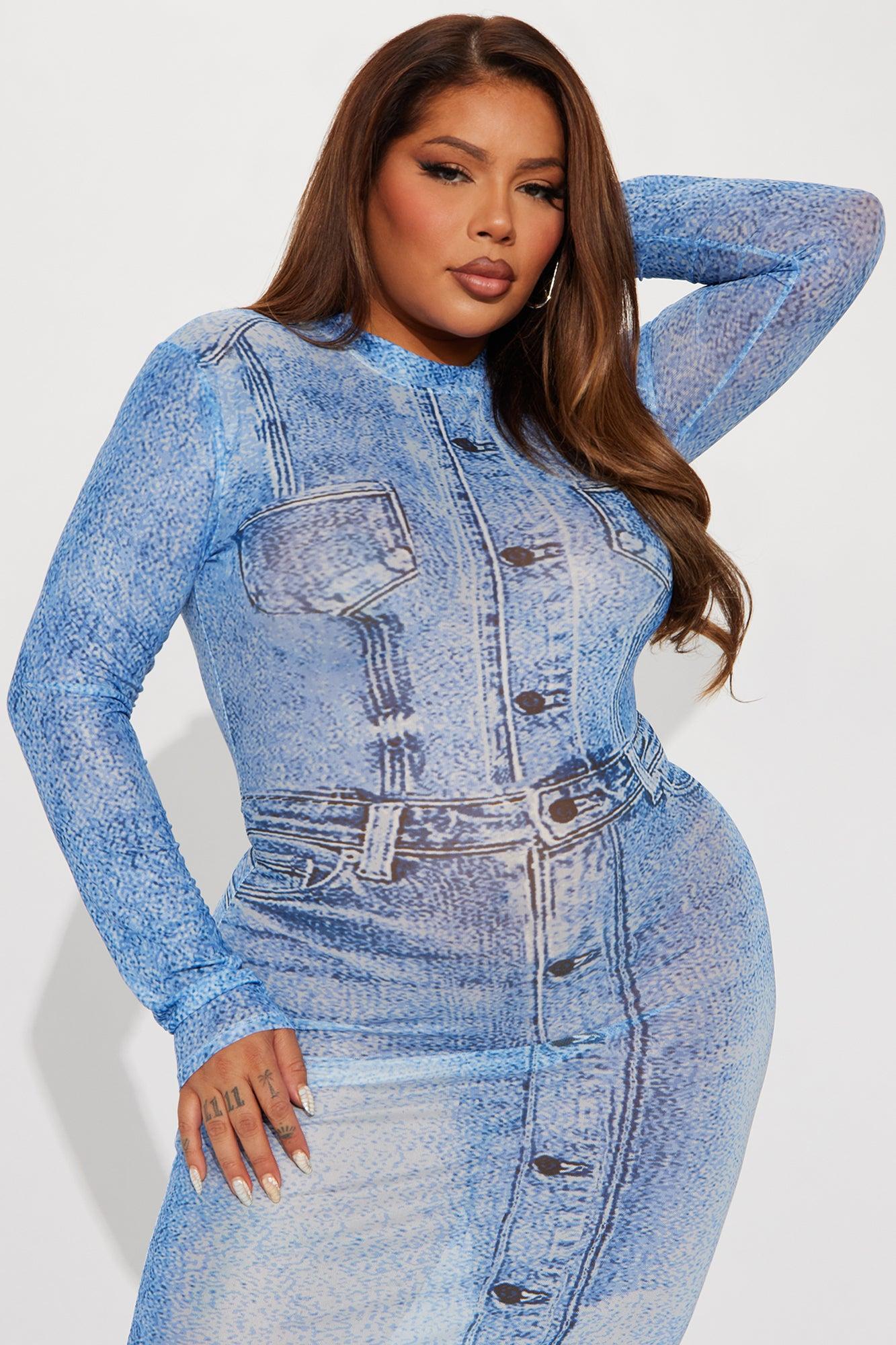 Bronx Mesh Maxi Dress - Blue Product Image