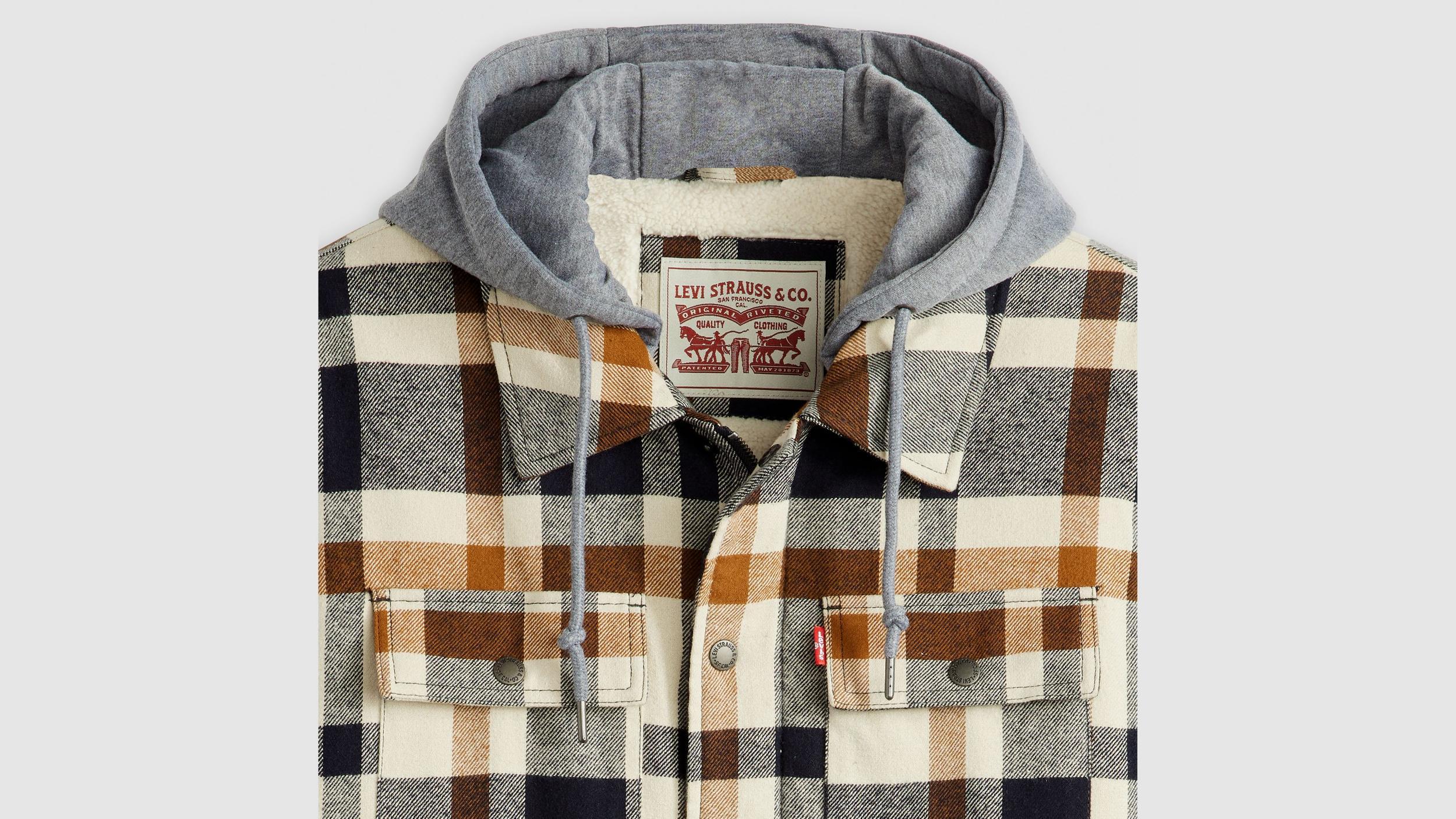Cotton Plaid Sherpa Lined Shacket Product Image