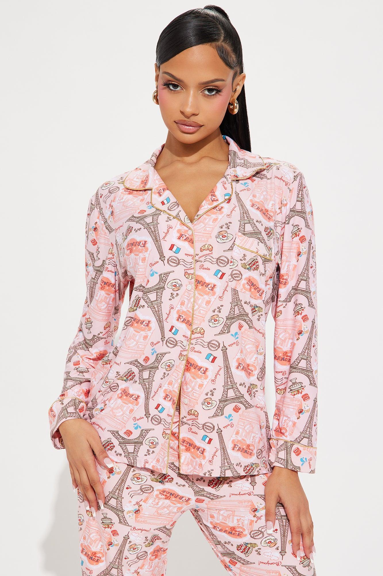 Dreaming In Paris PJ Pant Set - Pink/combo Product Image