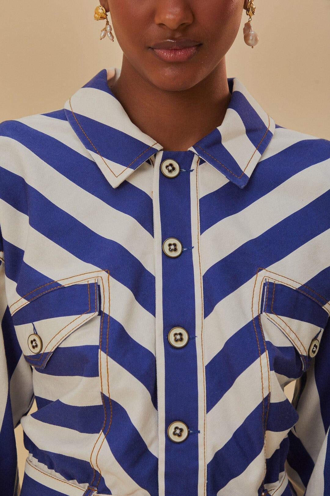 Blue And White Stripes Romper Product Image