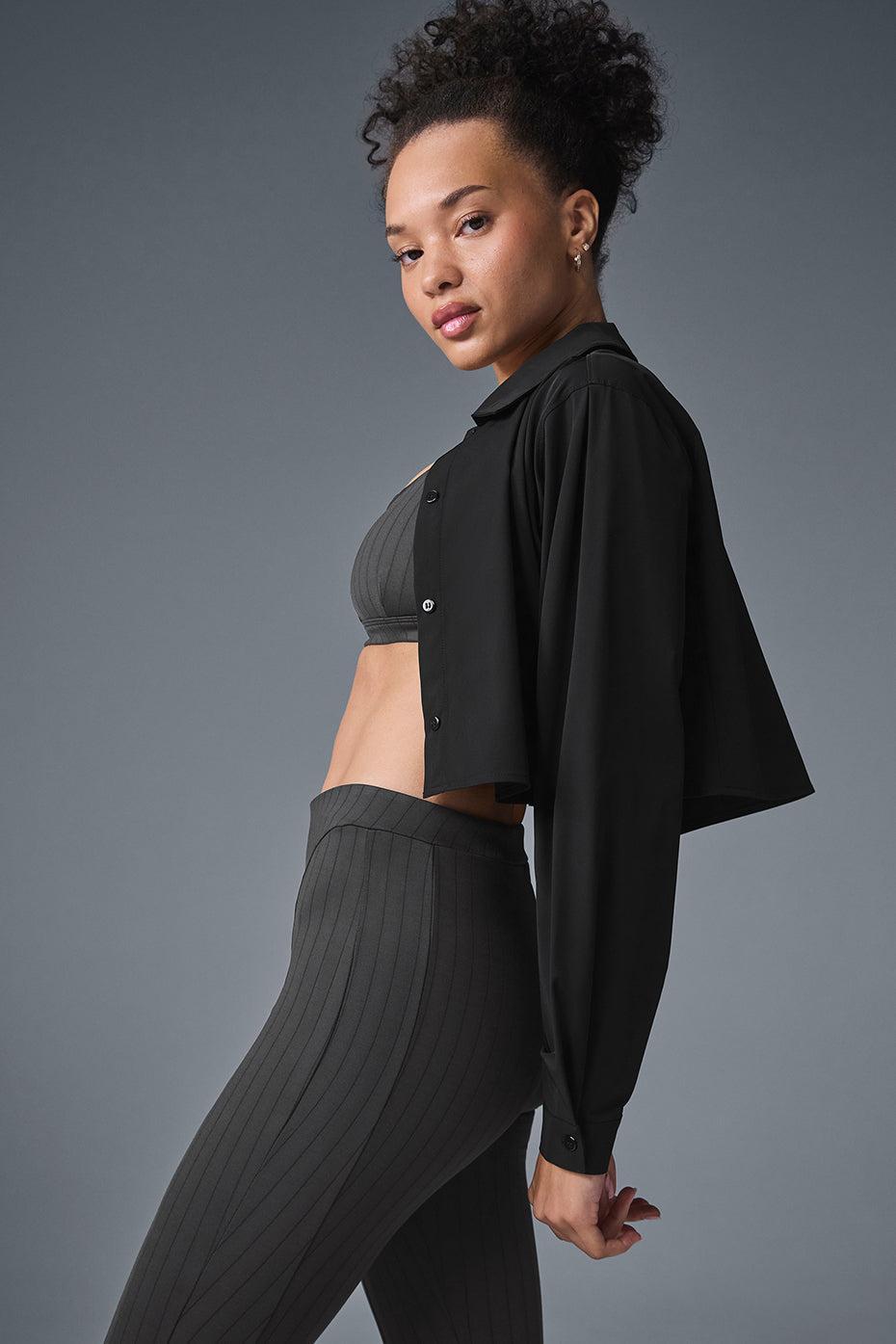Cropped Take Me Out Button Up - Black Product Image