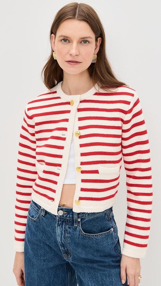 English Factory Knit Striped Sweater Cardigan | Shopbop Product Image