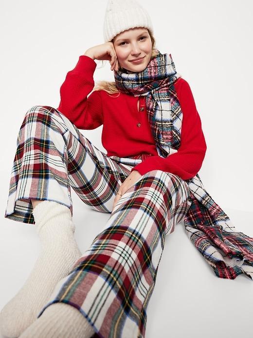 Mid-Rise Flannel Pajama Pants Product Image