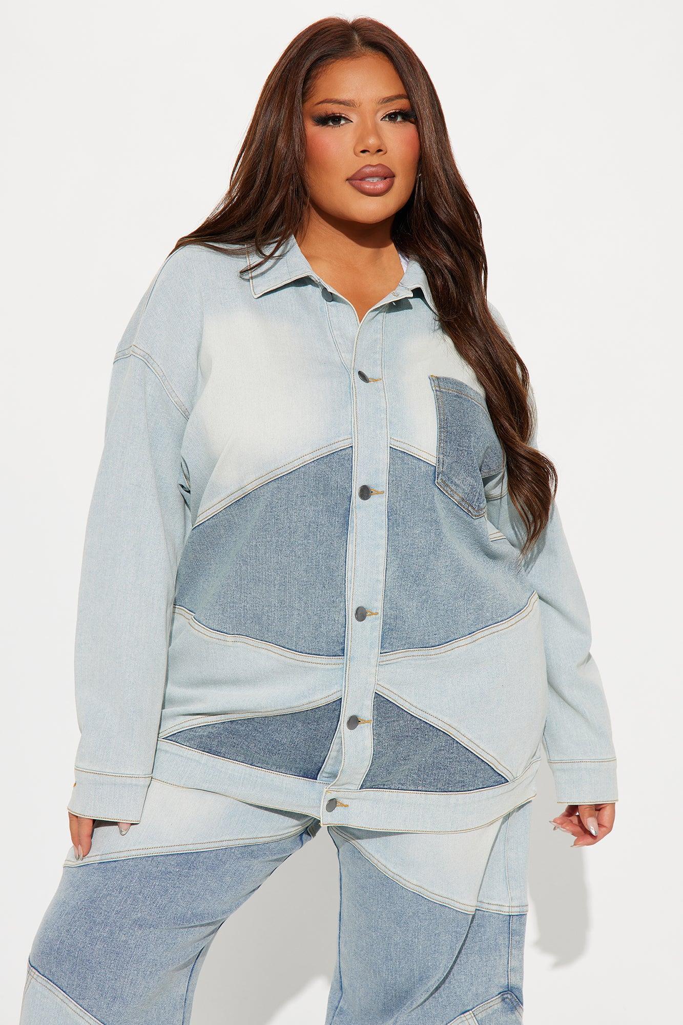Better Shape Up Oversized Denim Shacket - Light Wash Product Image