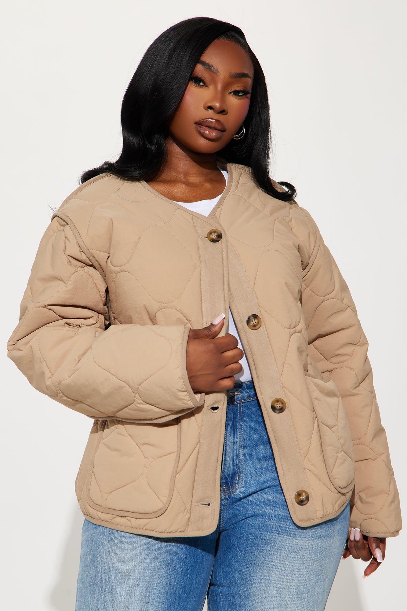 Slope Days Quilted Lightweight Jacket - Tan Female Product Image