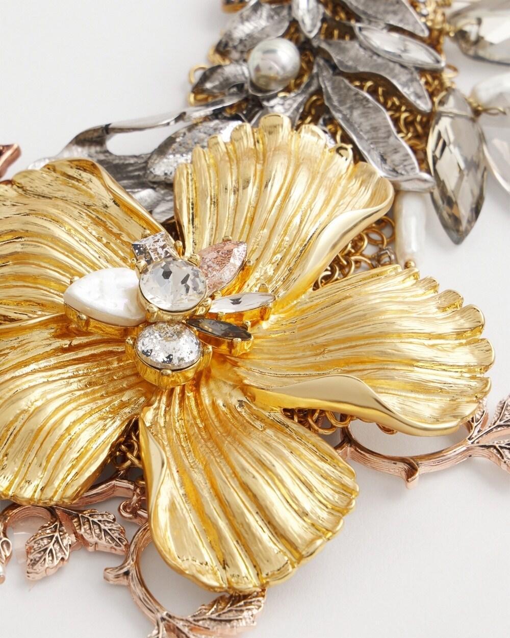 Mixed Metal Floral Statement Necklace Product Image