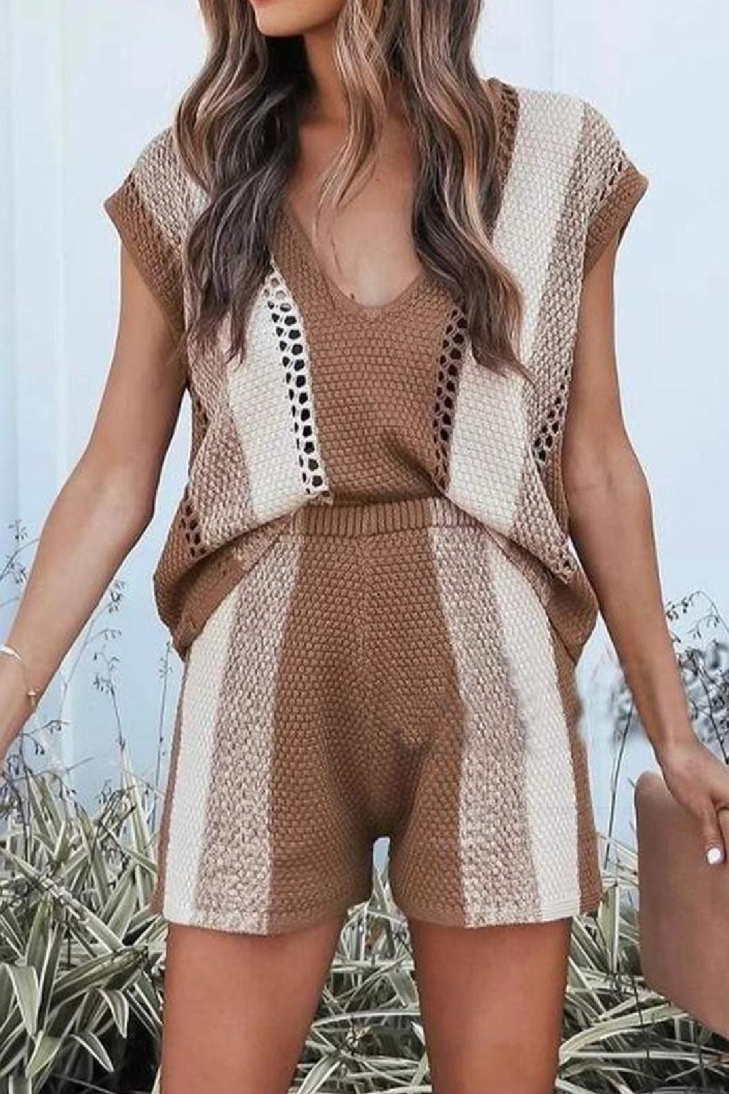 Knit Stripped Lounge Set Product Image