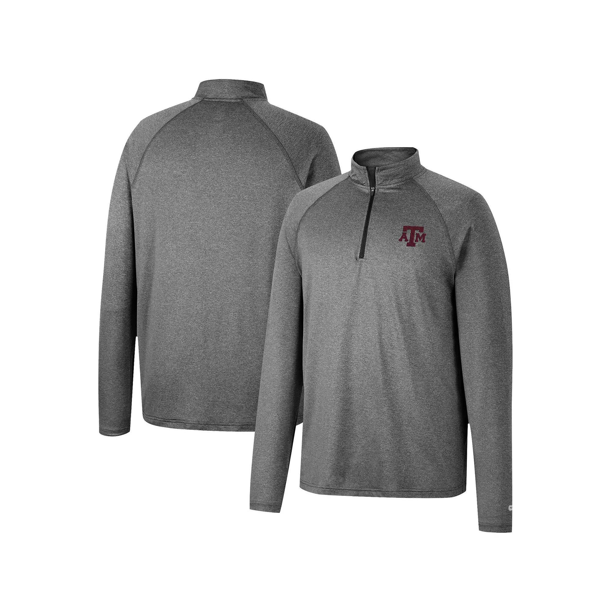 Men's Colosseum Heathered Gray Oklahoma Sooners Earth First Raglan Quarter-Zip Windshirt, Size: Medium, Grey Product Image