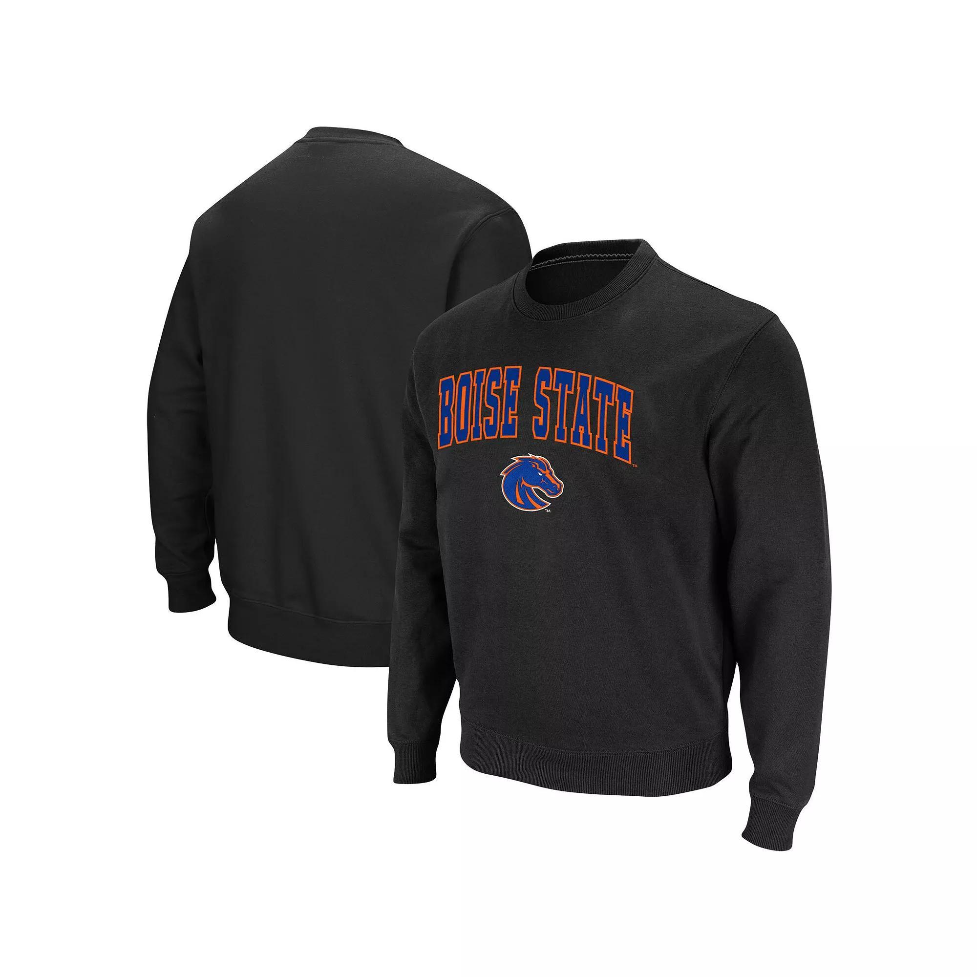Men's Colosseum Black Miami University RedHawks Arch & Logo Tackle Twill Pullover Sweatshirt,  Product Image