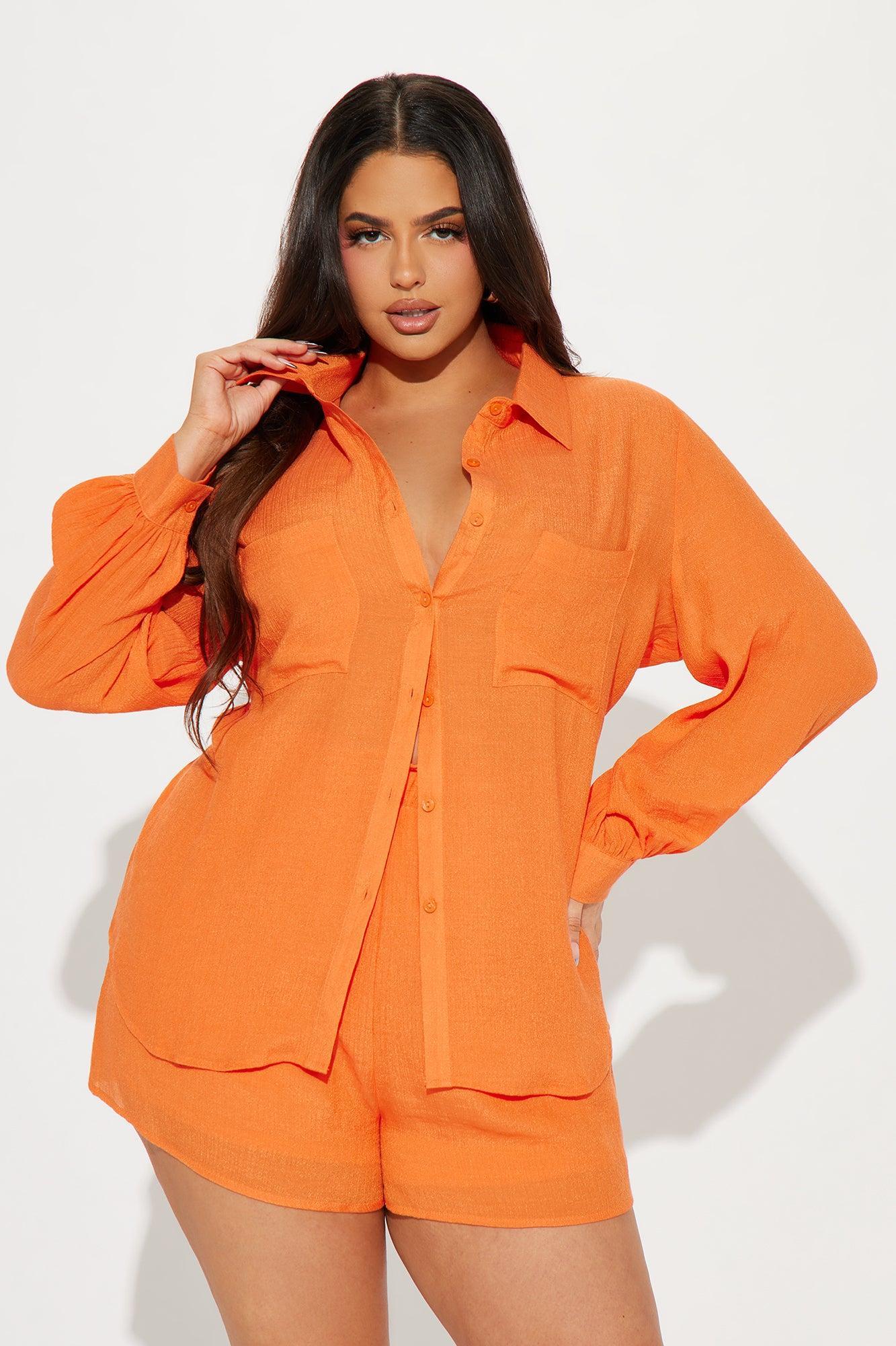 Strolling Through Gauze Short Set - Orange Product Image