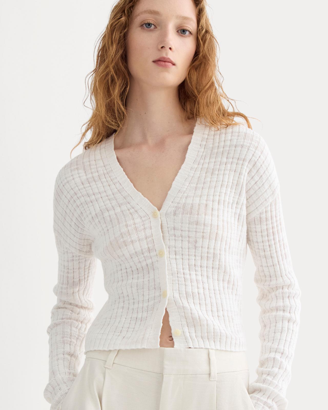 Womens Ribbed Cardigan in Cotton Linen by Everlane Product Image