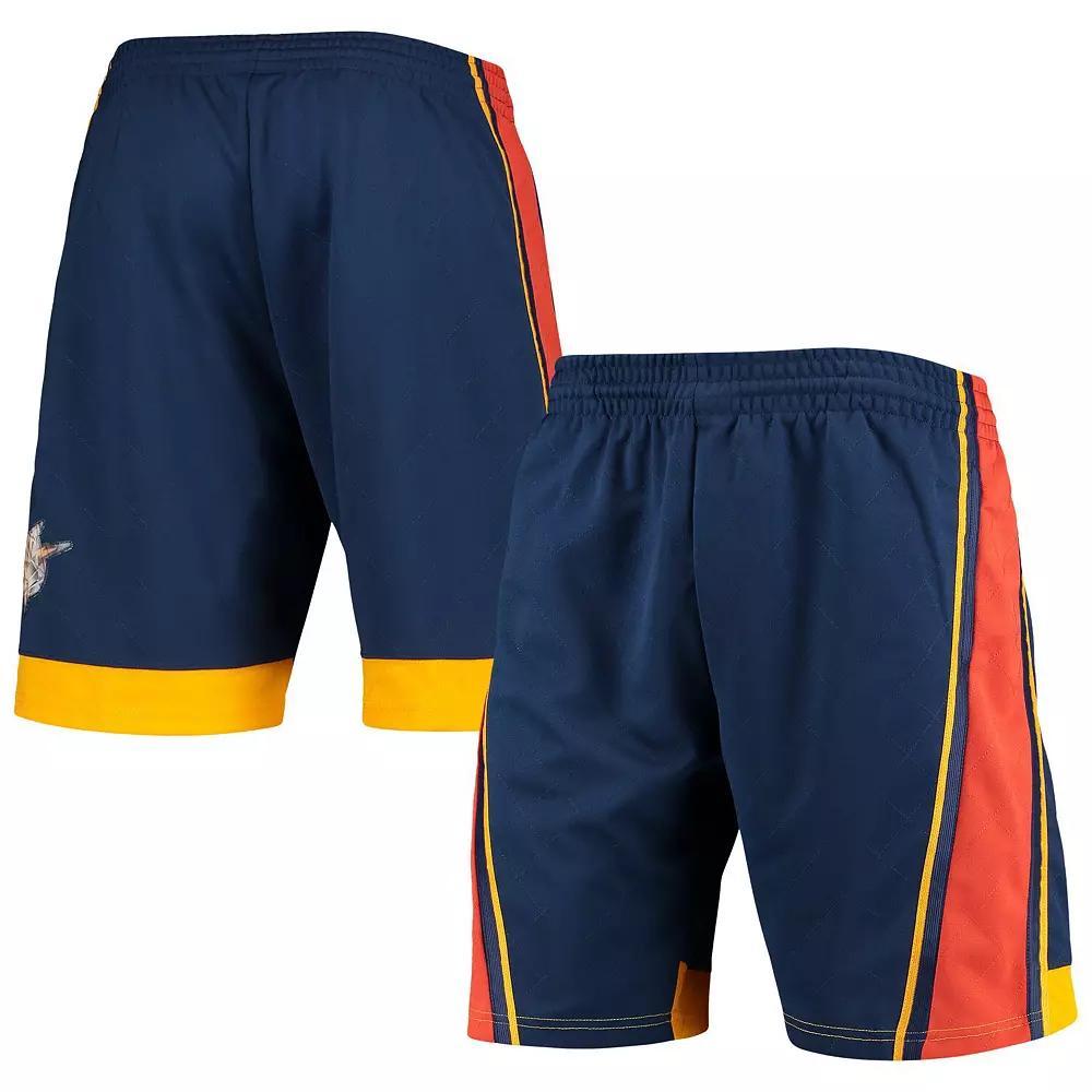 Men's Mitchell & Ness Navy Golden State Warriors 2009 Hardwood Classics 75th Anniversary Swingman Shorts,  Product Image