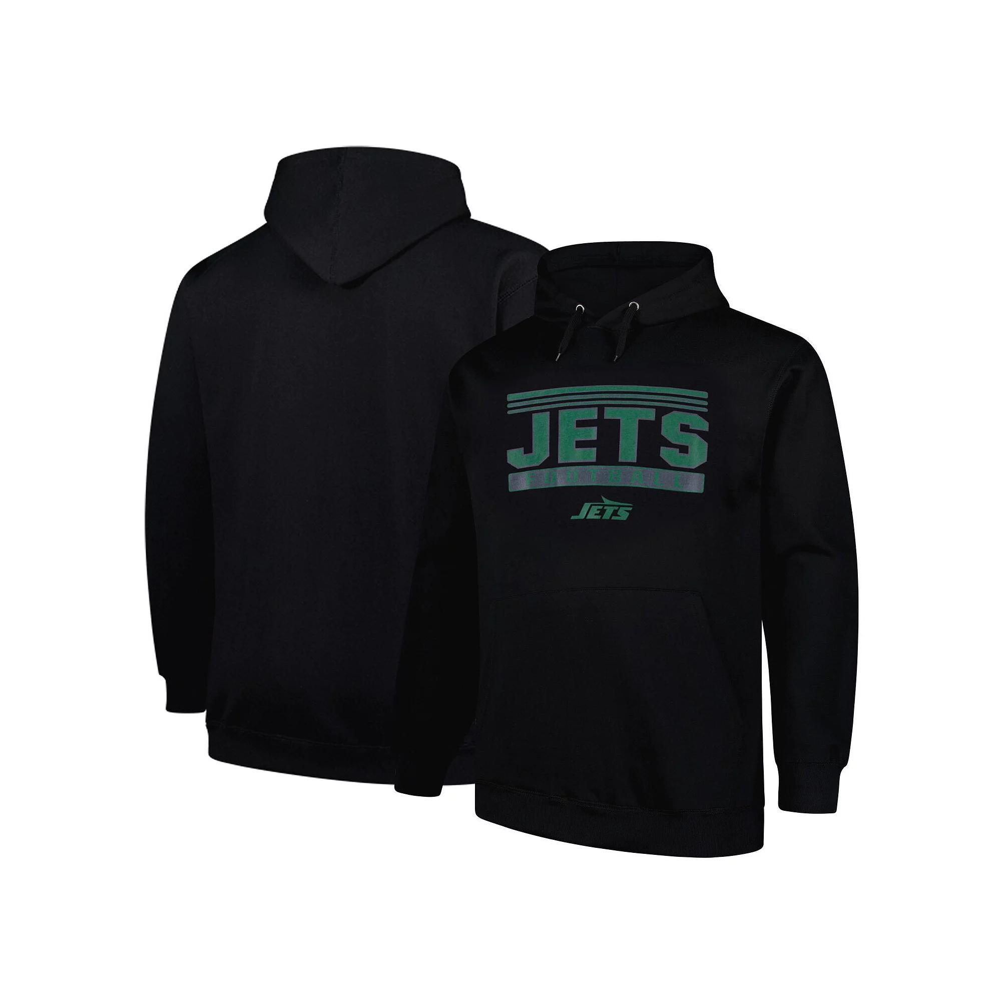 Men's Fanatics Black New York Jets Big & Tall Pop Pullover Hoodie,  Product Image