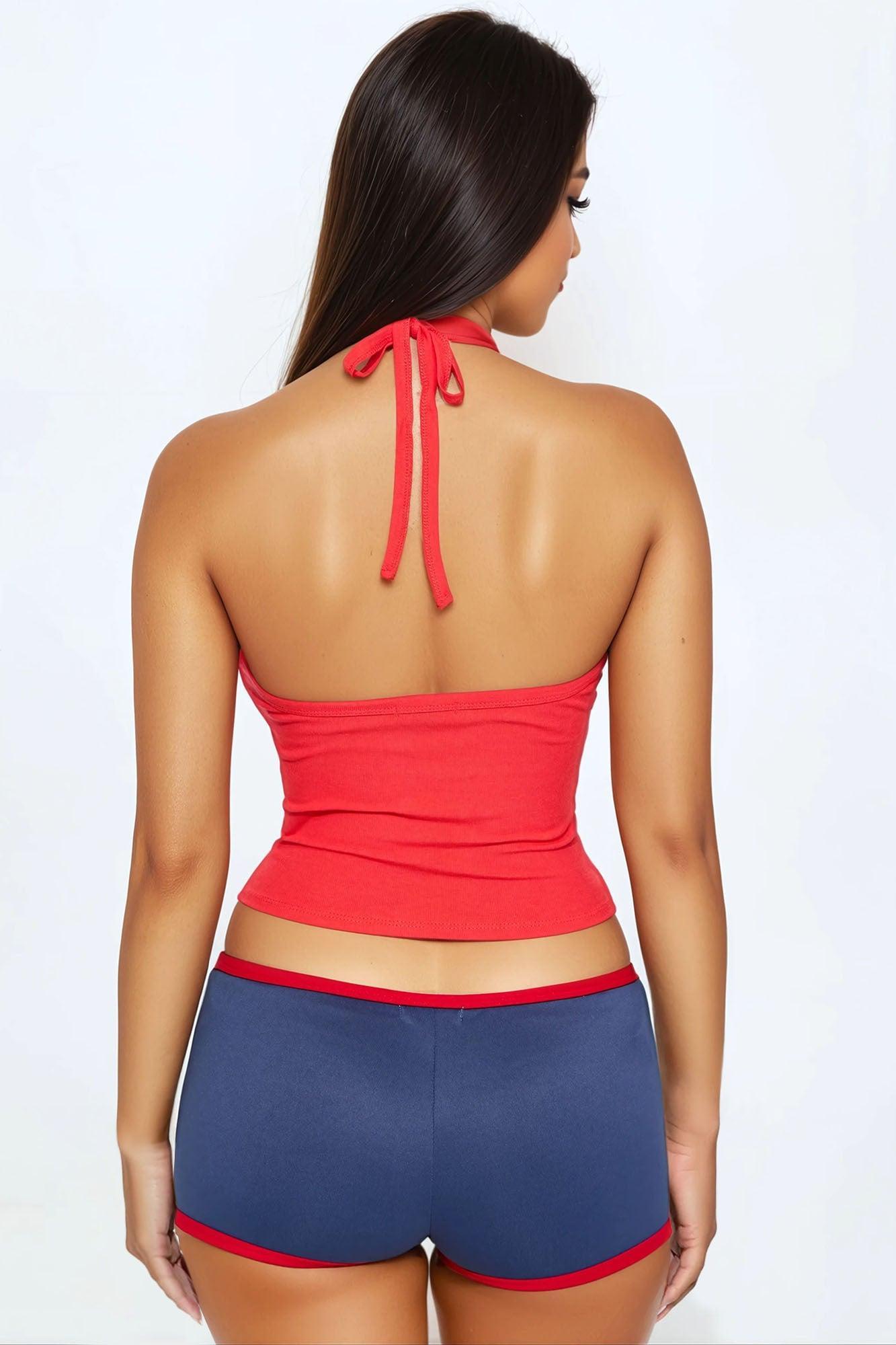 Hannah Halter Top - Red Product Image