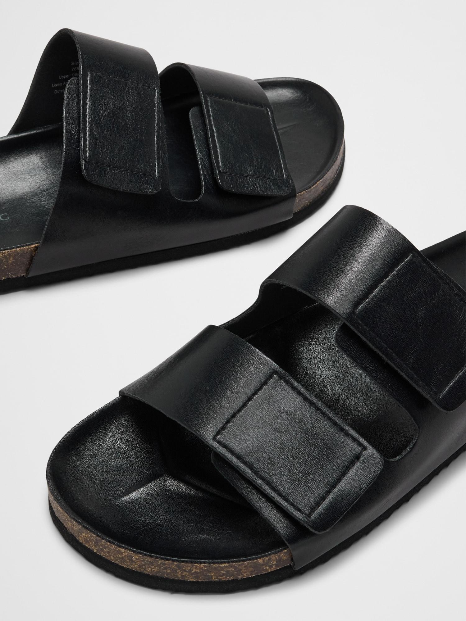 Vegan Leather Double Strap Sandal Product Image
