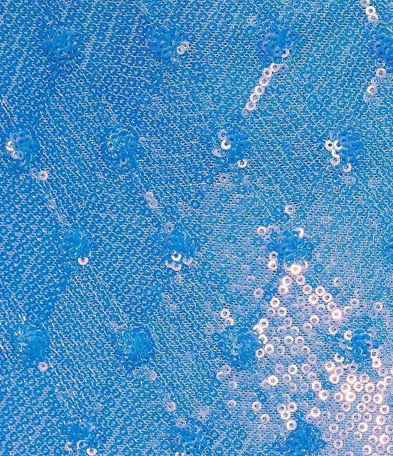 B. Darlin Bungee Spaghetti Strap V-Neck Pattern Sequin Dress Product Image