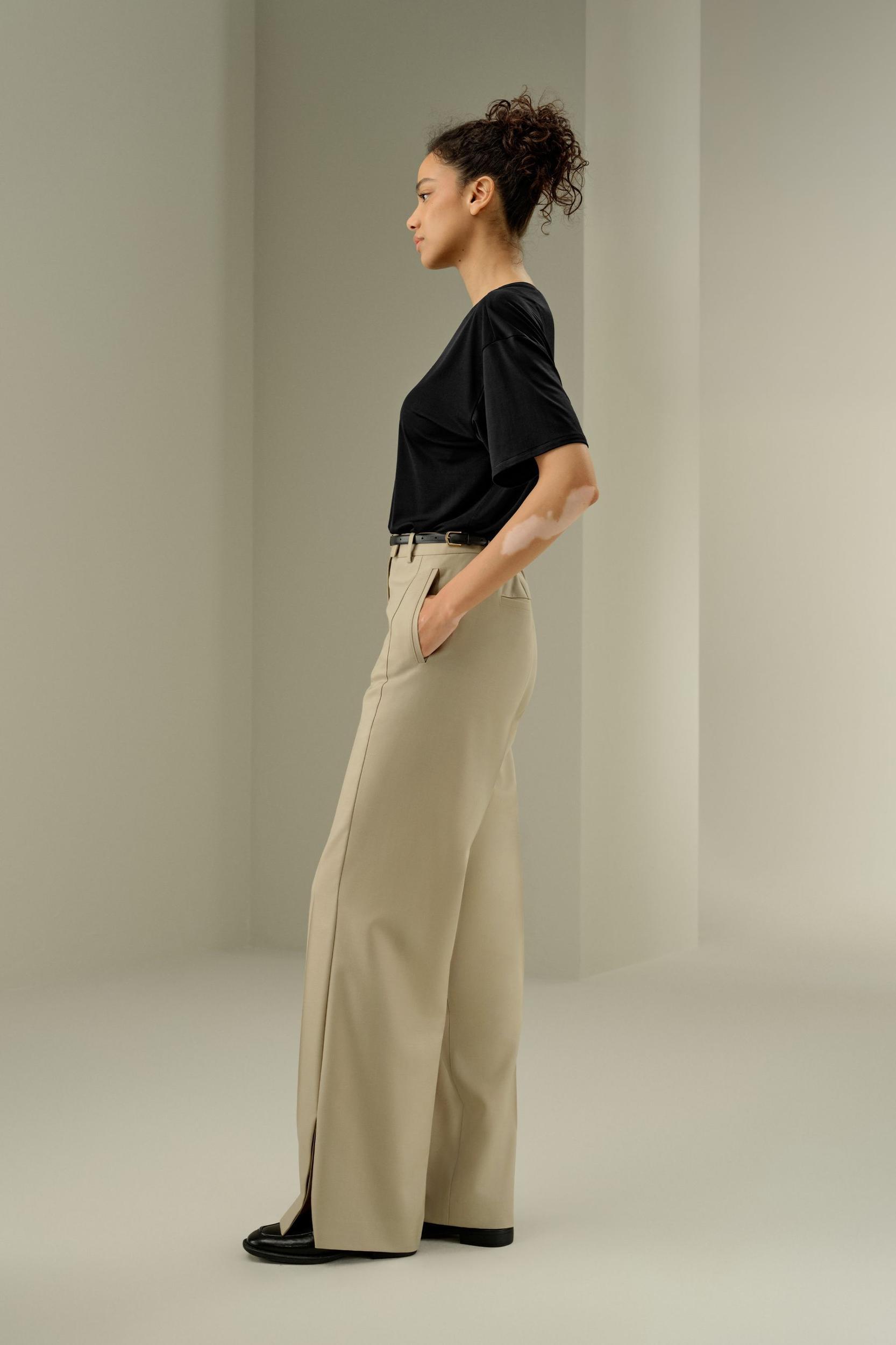 LILYSILK Women'S Wool Slacks - Black Wool Silk Blend - Ultimate Luxury Machine Washable Trousers 16 Product Image