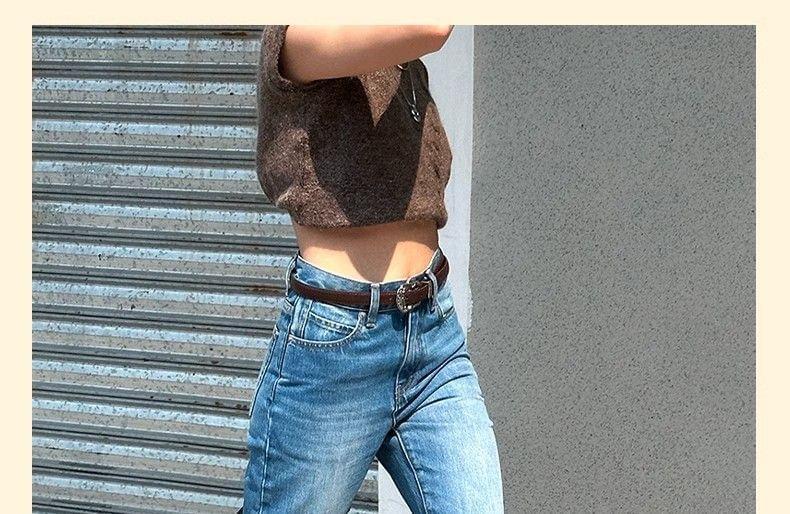 High Waist Washed Wide Leg Jeans Product Image