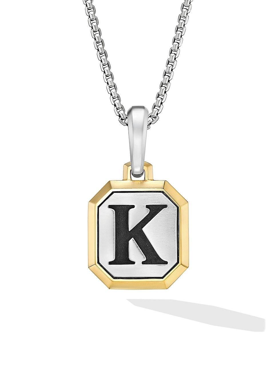 Mens Initial Amulet in Sterling Silver Product Image