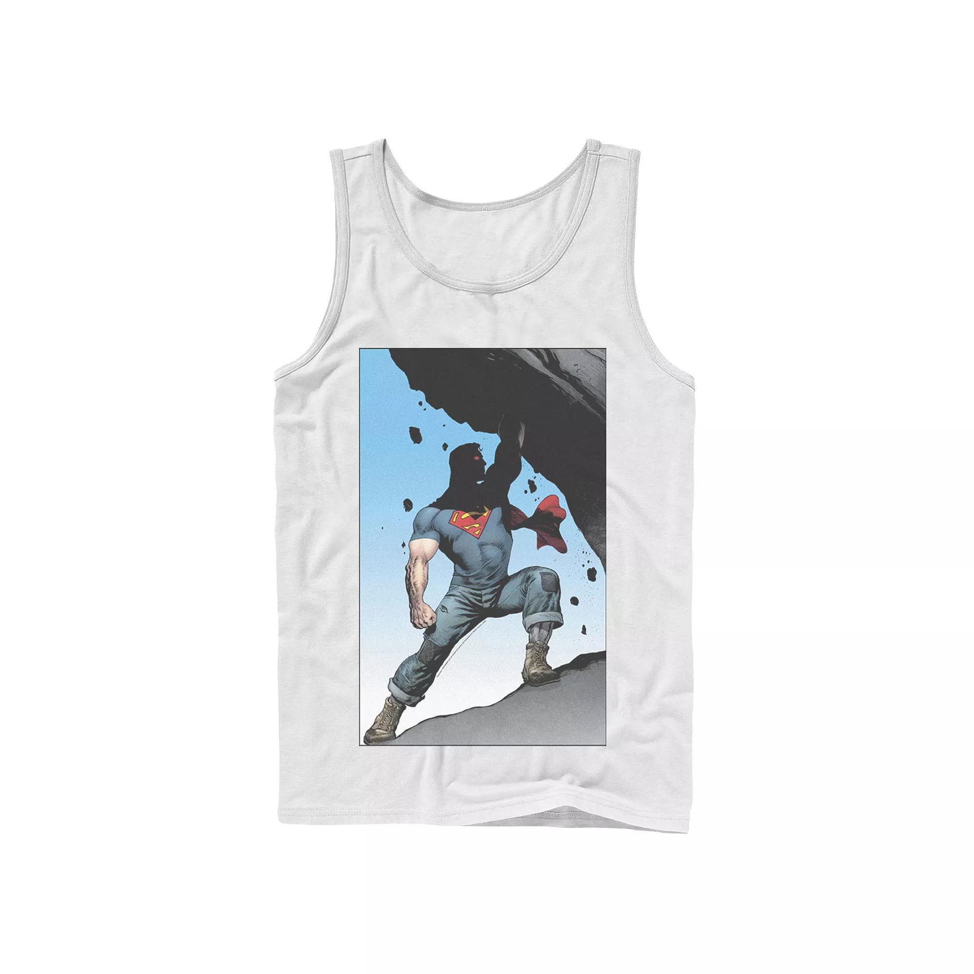 Men's DC Comics Superman Power Lift Comic Poster Tank Top,  Product Image