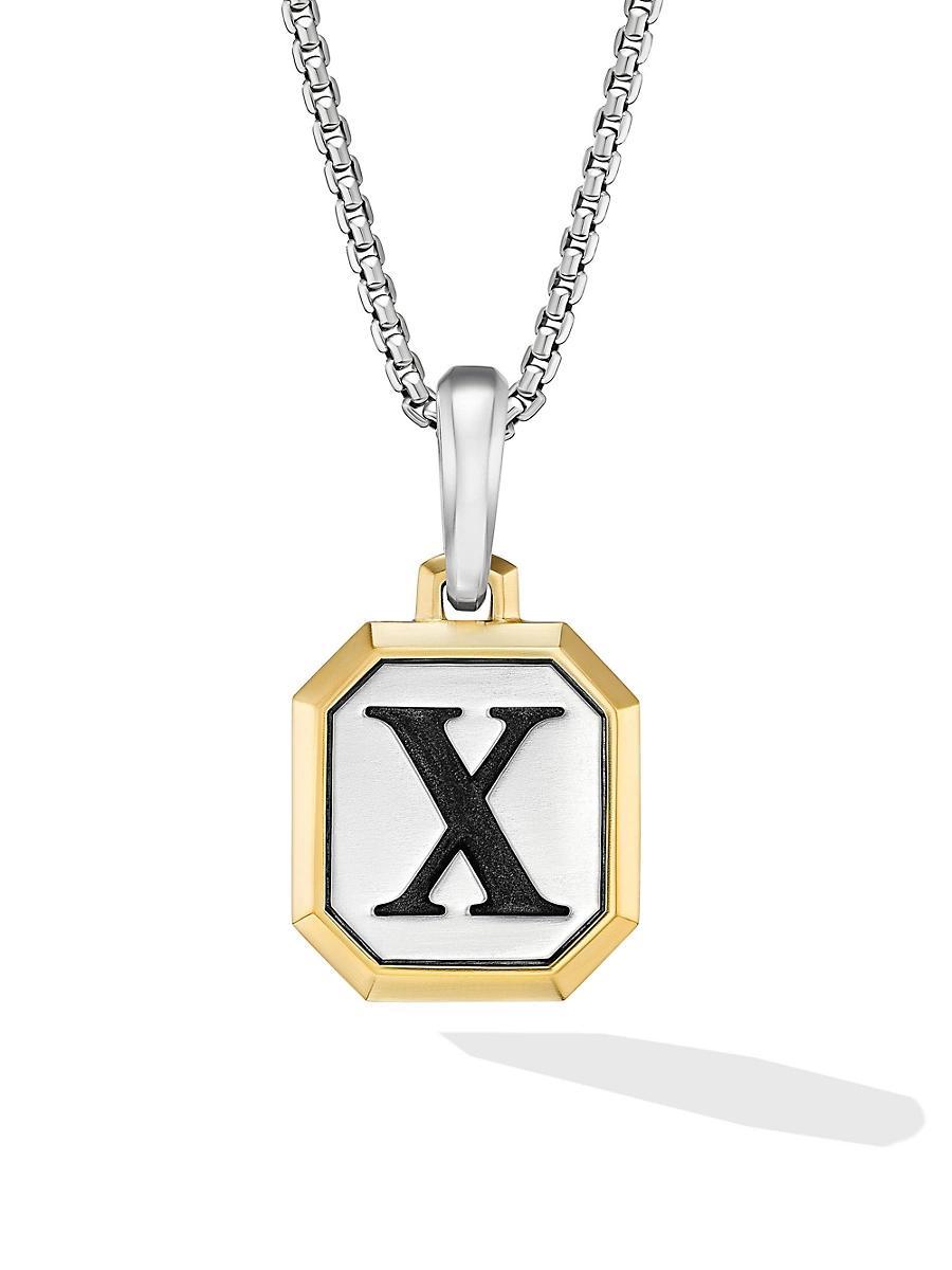 Mens Initial Amulet in Sterling Silver Product Image