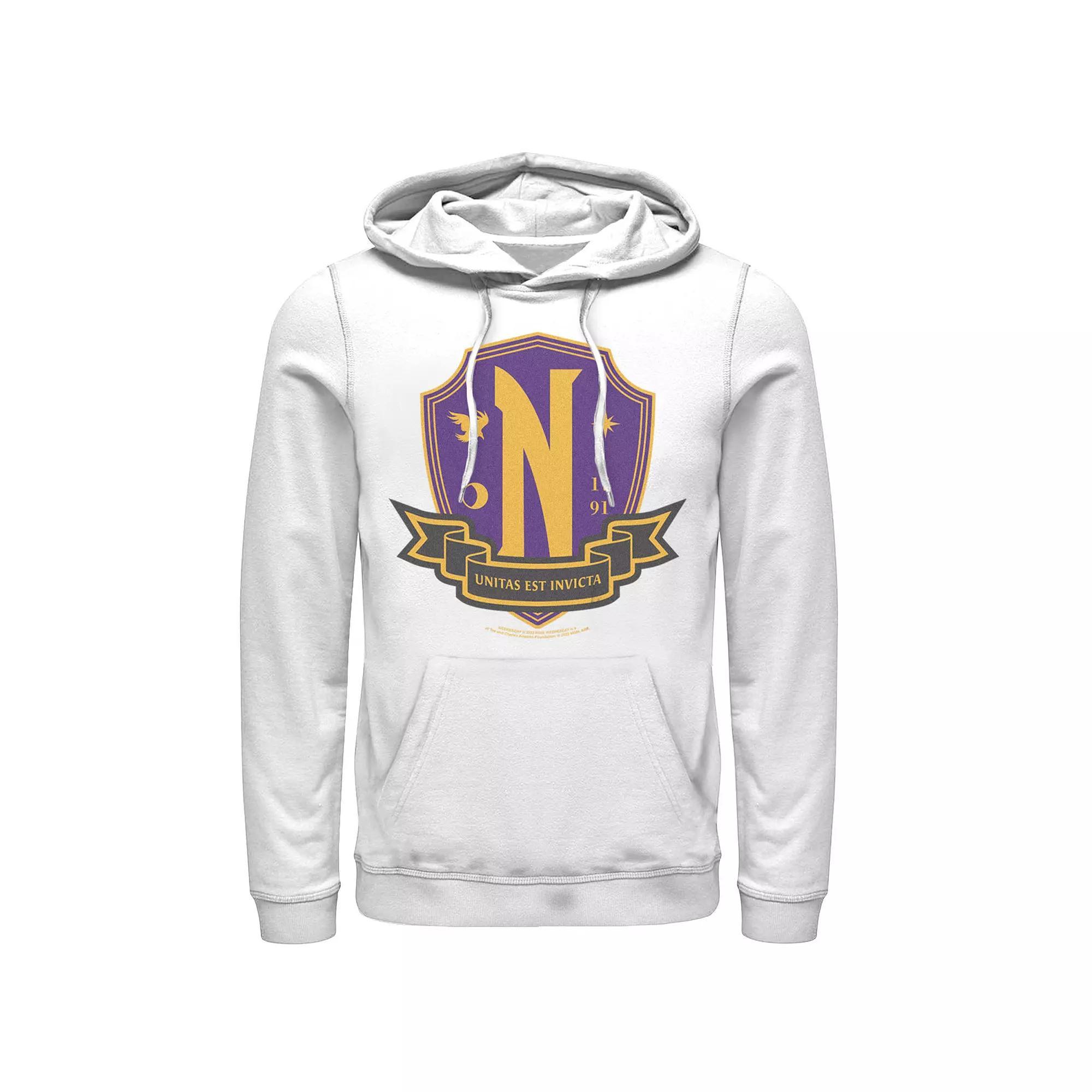 Men's Wednesday Unitas Est Invicta Graphic Hoodie, Size: Large, White Product Image