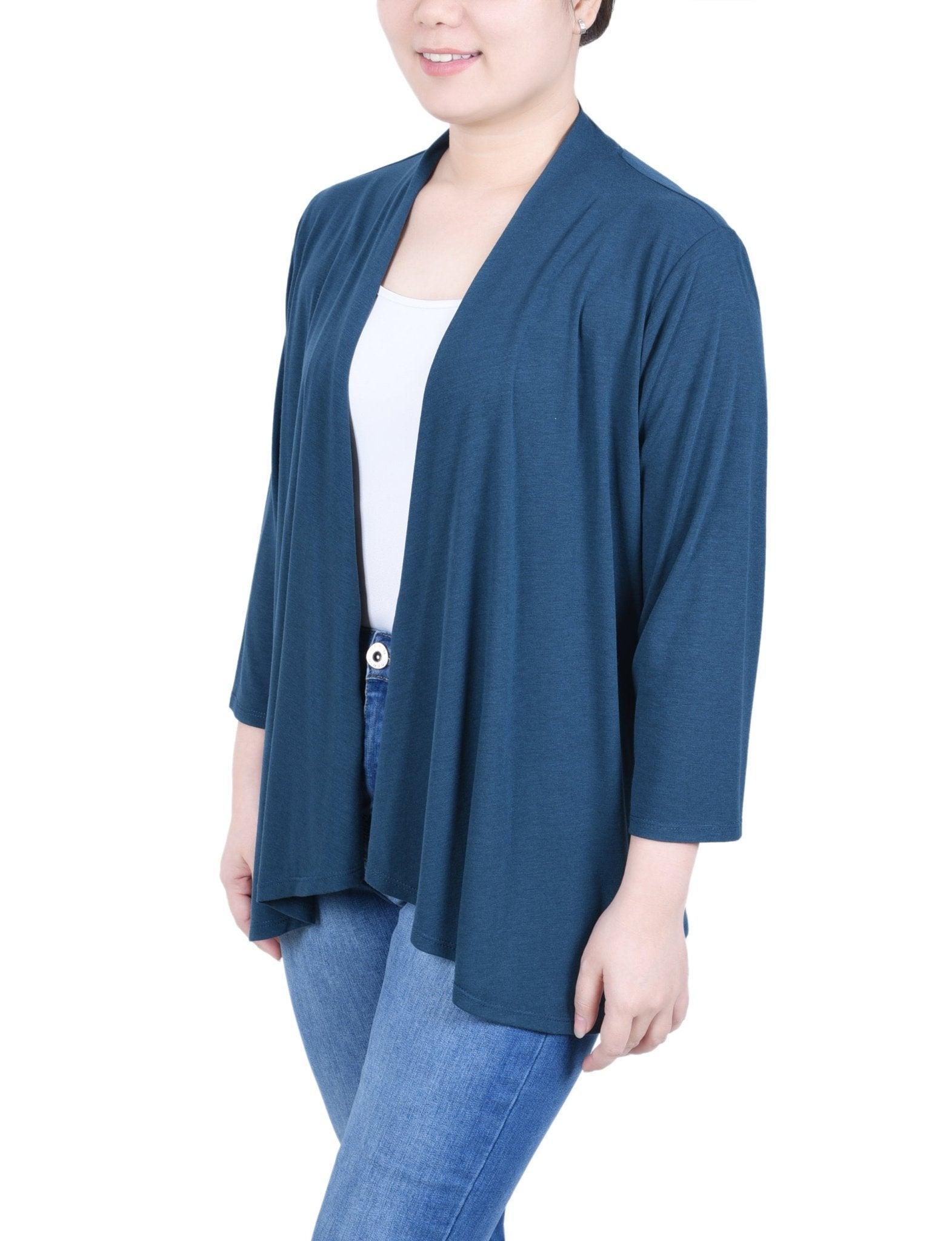 Reflecting Pond 3/4 Sleeve Solid Cardigan Product Image