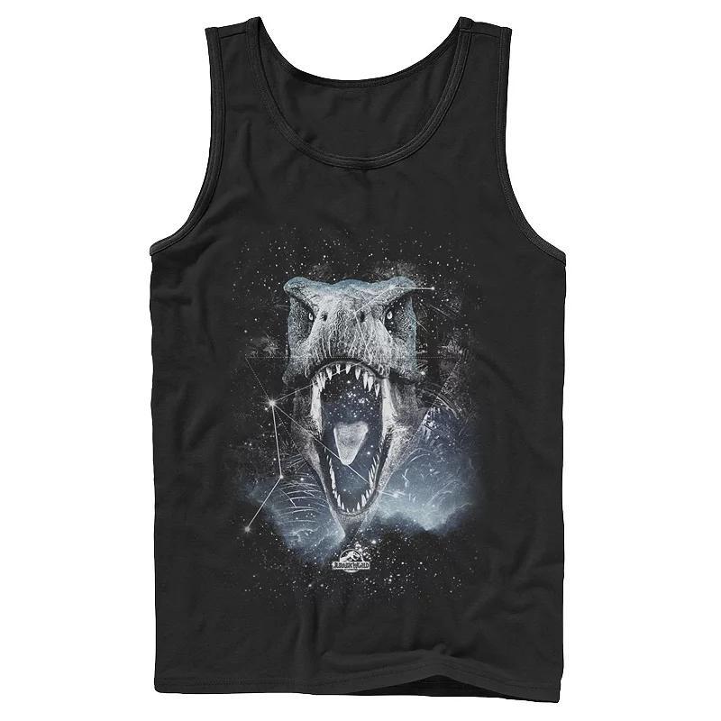 Men's Jurassic World T-Rex Roaring Constellation Tank Top, Size: Medium, Black Product Image