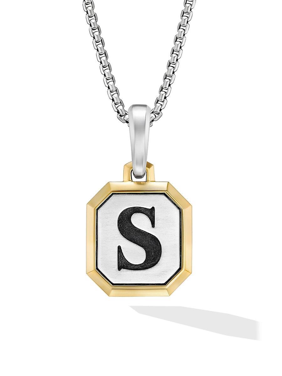 Mens Initial Amulet in Sterling Silver Product Image