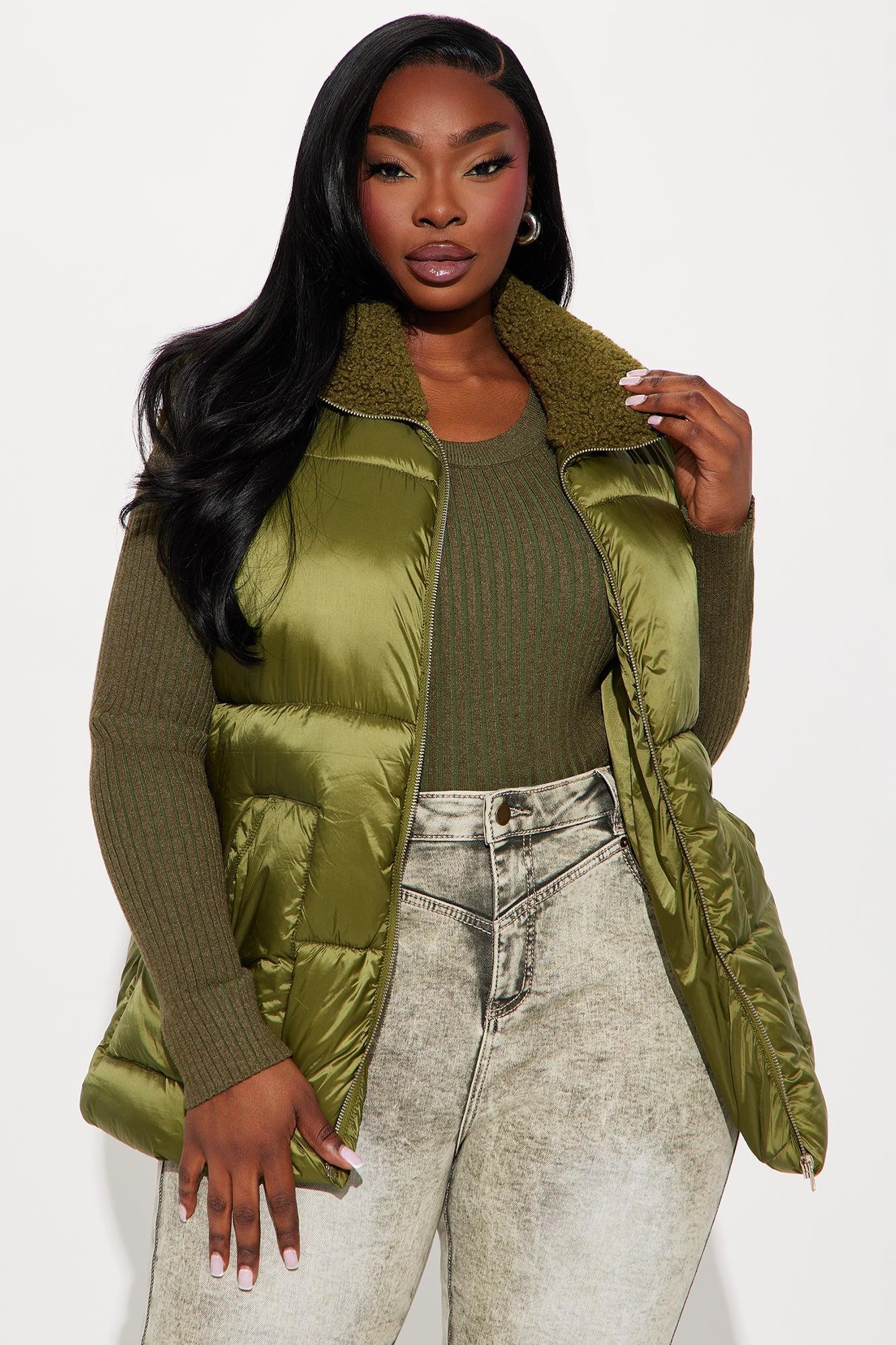 Cozy Feels Vest - Olive Product Image